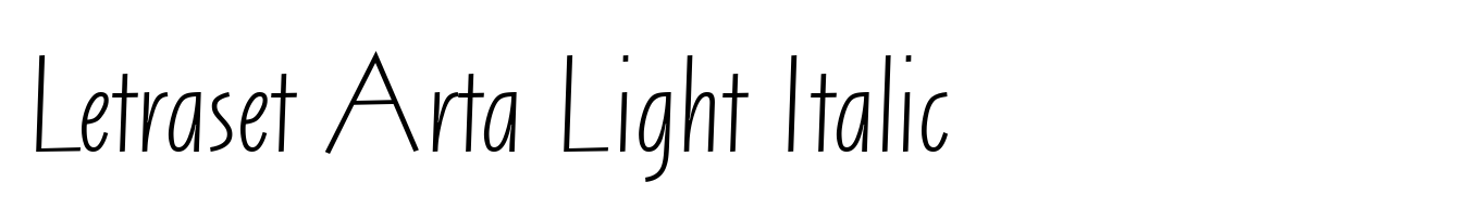 Letraset Arta Light Italic